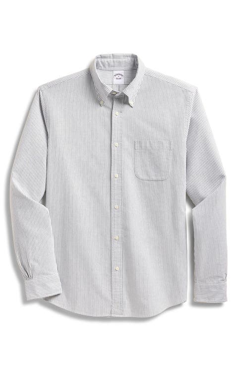 Candy Stripe Oxford Cotton Button-Down Shirt