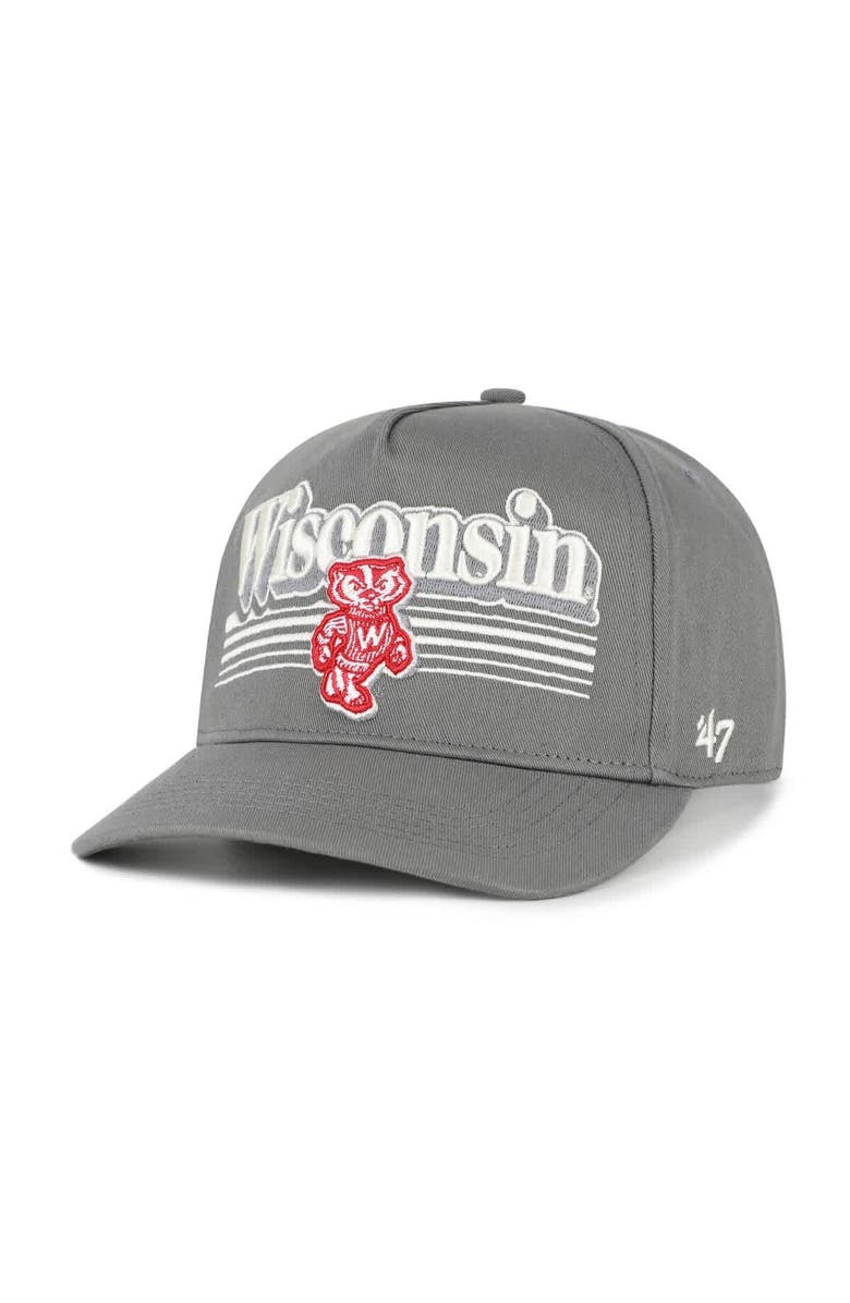 '47 Men's '47 Gray Wisconsin Badgers Script Fade Hitch Adjustable Hat, Main, color, Gray