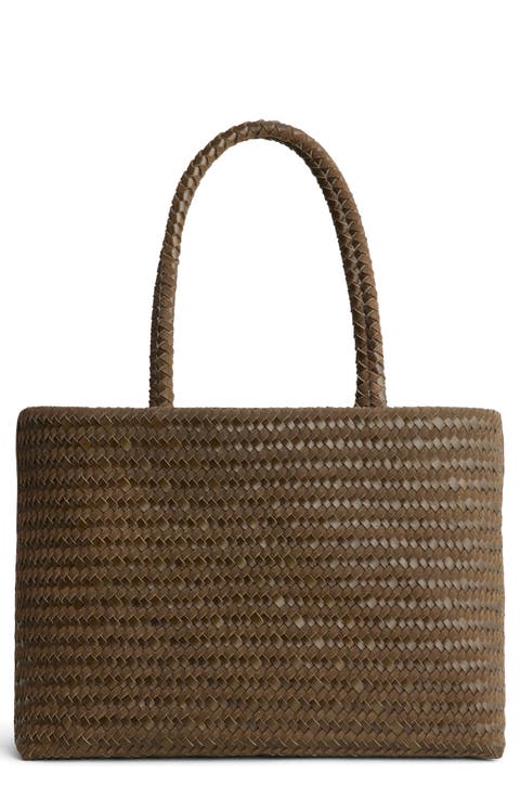 Handwoven Suede Leather Tote