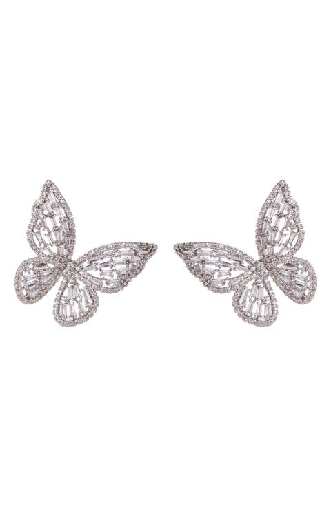 CZ Butterfly Earrings