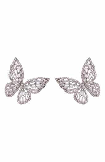 CZ Butterfly Earrings