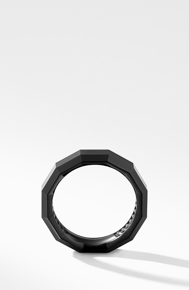 David Yurman Faceted Band Ring in Titanium, Alternate, color,