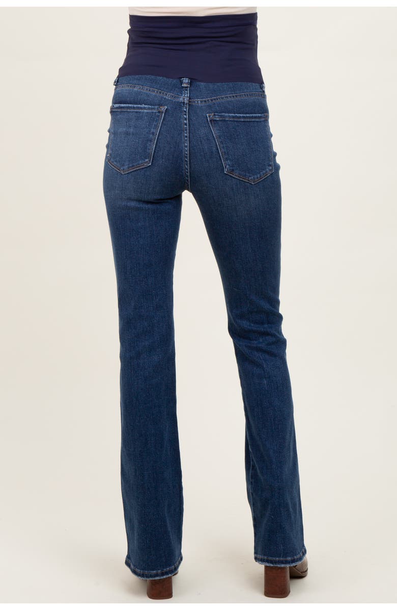 PinkBlush Wash Super High Rise Bootcut Maternity Jeans, Alternate, color, Navy Blue