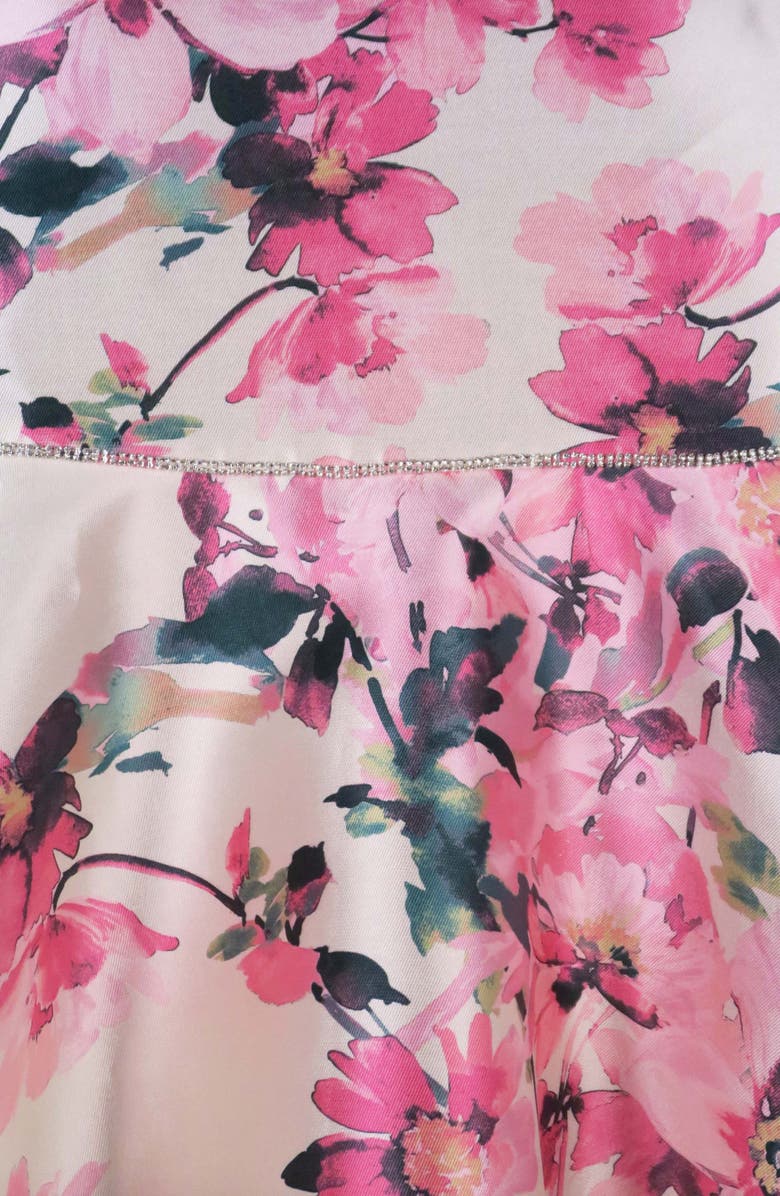 Zunie Kids' Bow Back Mikado Party Dress, Alternate, color, Ivory/ Multi