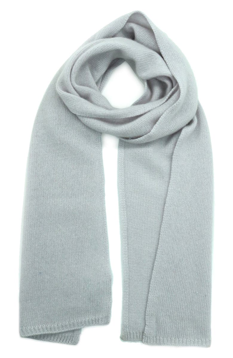 Portolano Solid Cashmere Scarf, Main, color, Pearl Grey