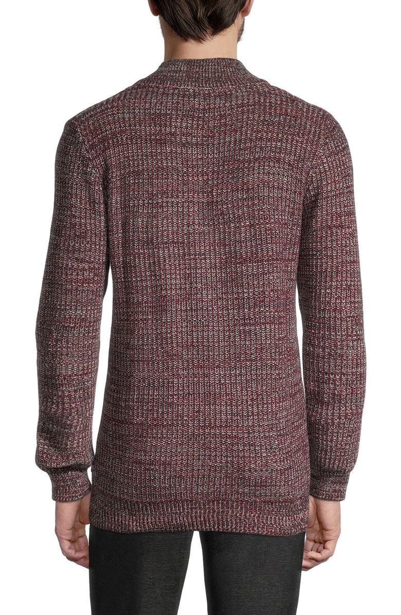 SOUL OF LONDON Button Half-Placket Melange Organic Cotton Knit Sweater, Alternate, color, 