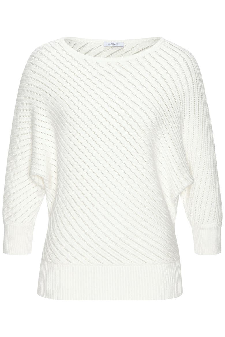 3/4 Sleeve Boat Neck Sweater, Alternate, color, Ivory