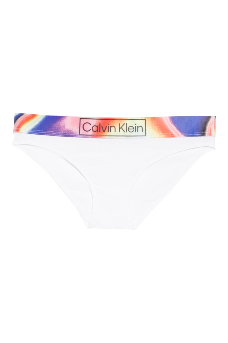Tye Dye Logo Bikini Bottoms, Alternate, color, WHITE