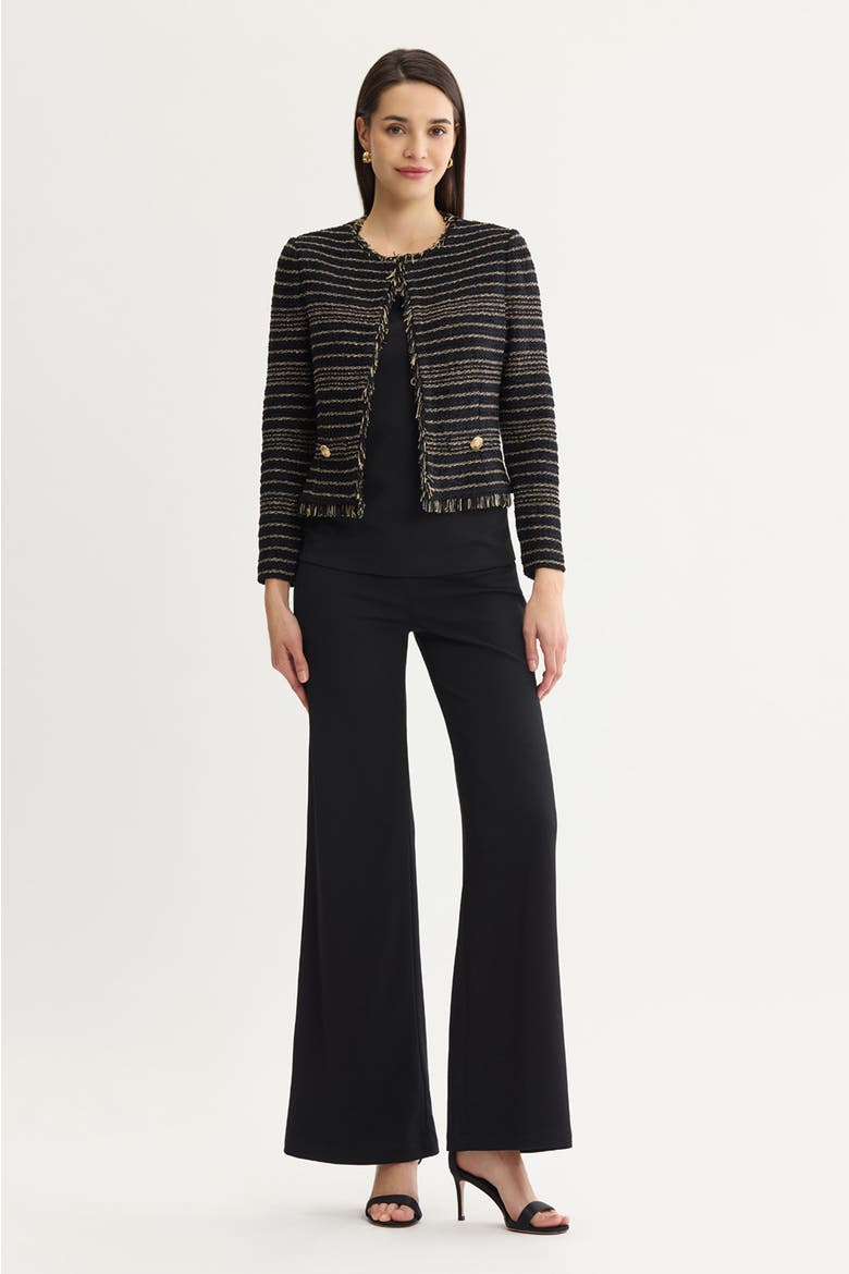 Lurex Tweed Knit Jacket, Alternate, color, Black/Gold