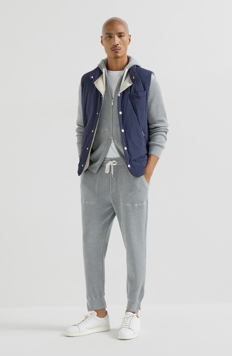 Brunello Cucinelli Nylon down vest, Alternate, color, Blue