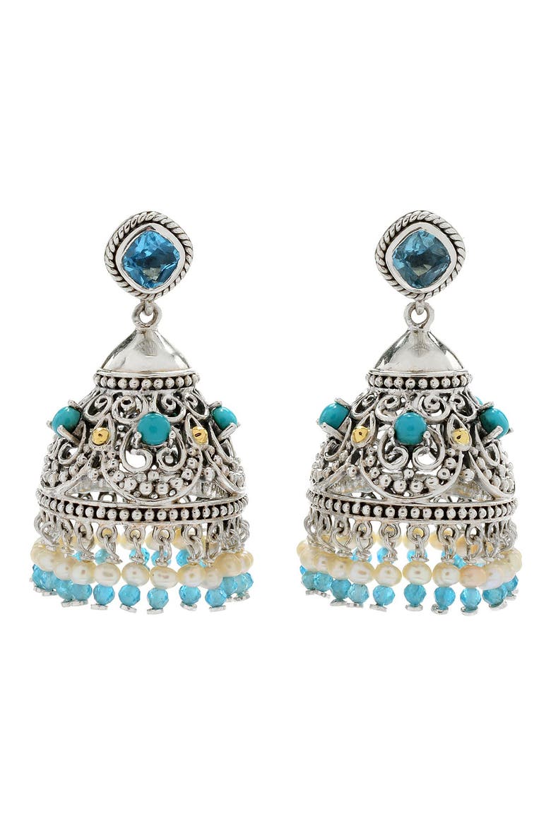 Sterling Silver Chandelier Earrings, Alternate, color, BLUE