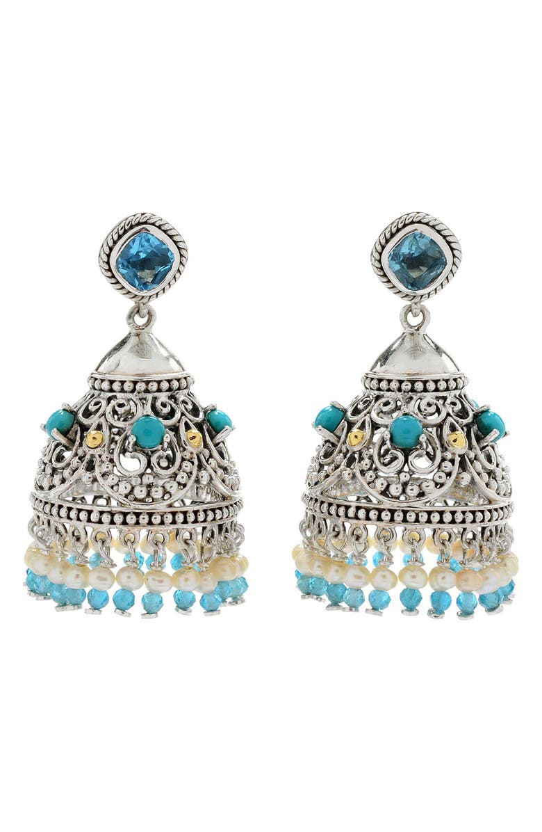 SAMUEL B. Sterling Silver Chandelier Earrings, Alternate, color, Blue
