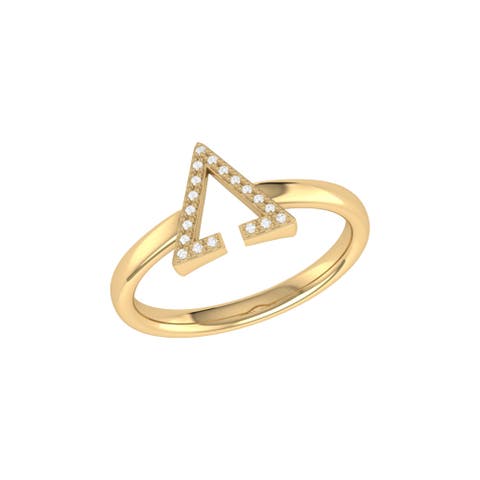 Aim High Open Triangle Sterling Silver Diamond Ring