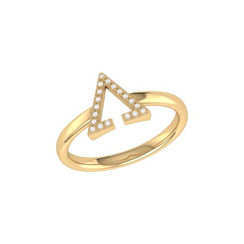 LuvMyJewelry Aim High Open Triangle Sterling Silver Diamond Ring in 14Kt Gold Vermeil On Sterling  product