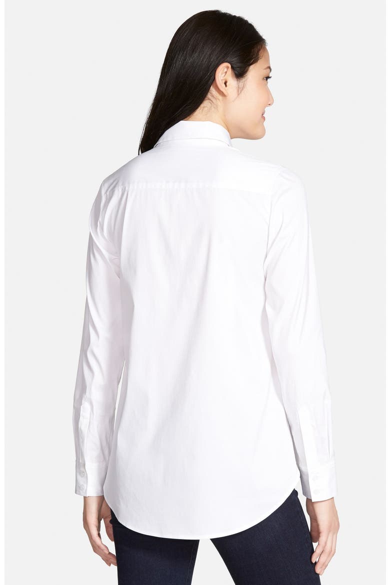 Crisp Stretch Poplin Shirt, Alternate, color, WHITE