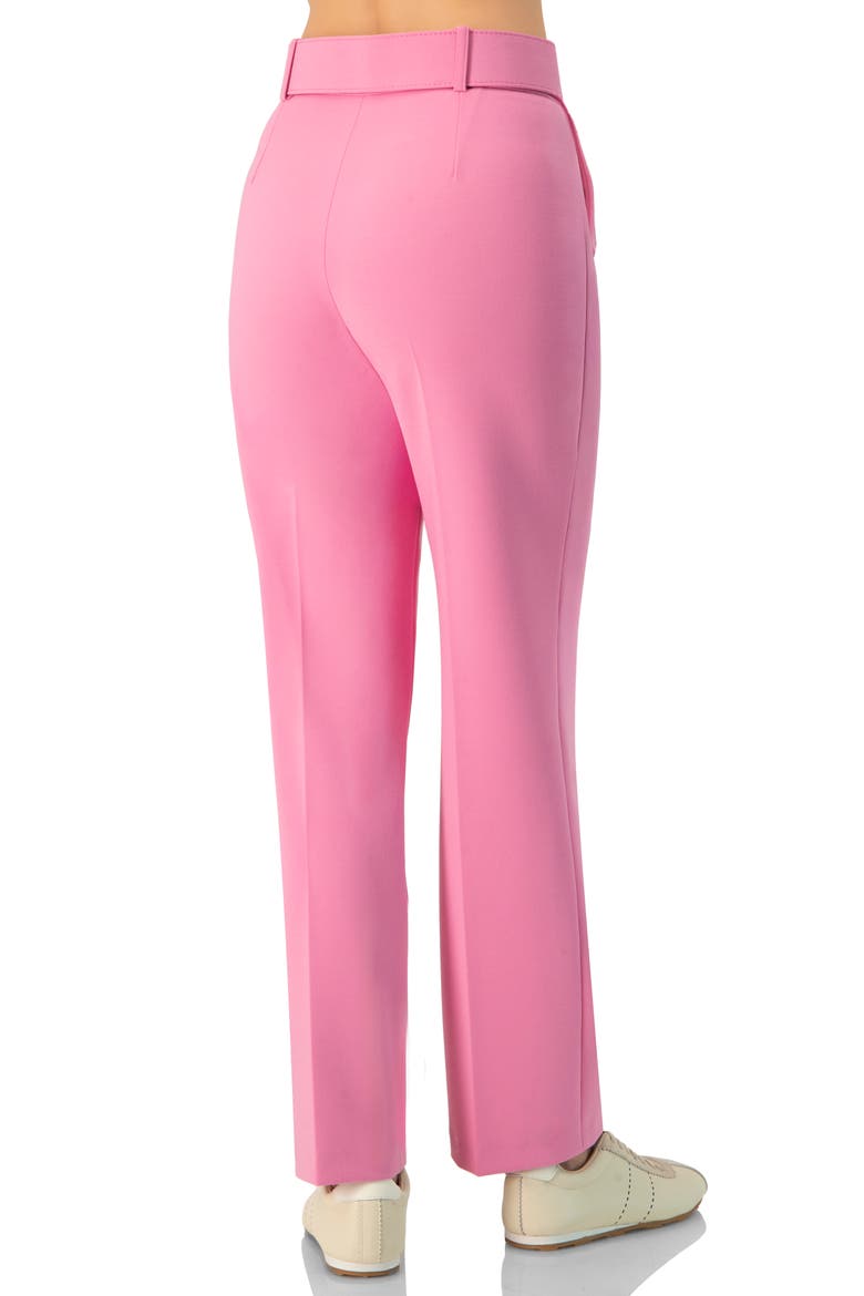Tailored Straight-Leg Pants with Belt, Alternate, color, Pink