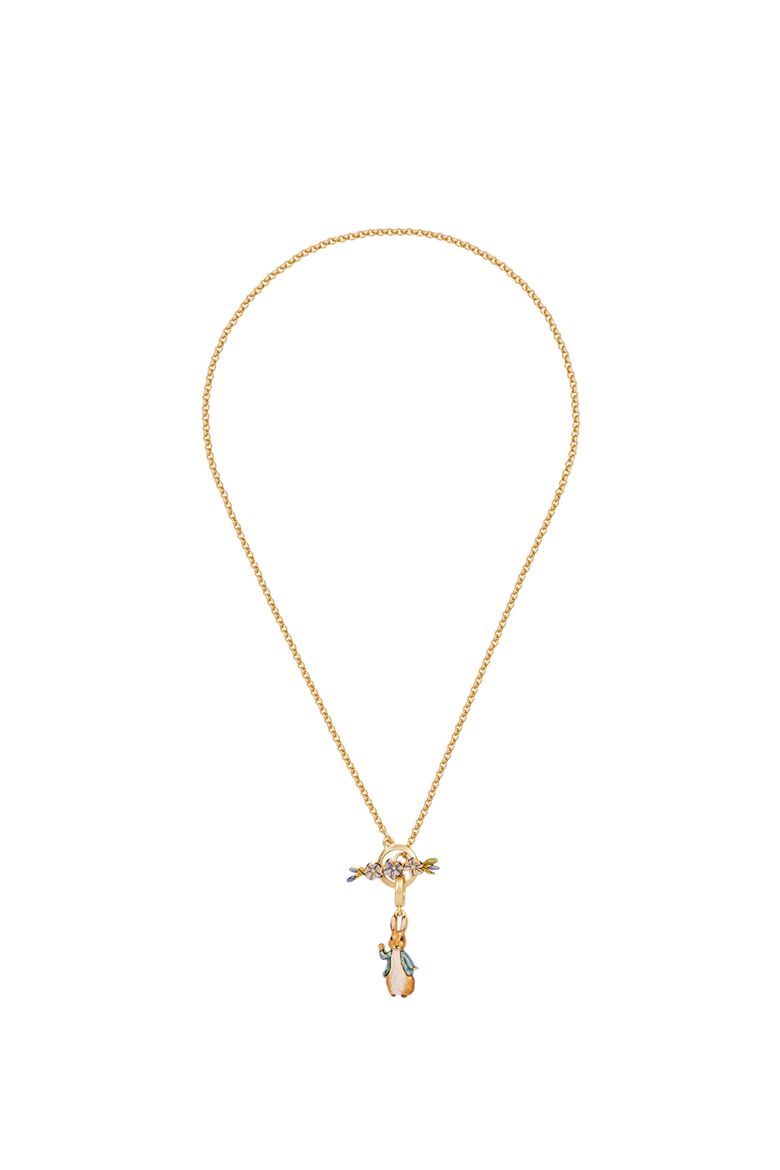 x Peter Rabbit Forget Me Not Toggle Necklace, Alternate, color, Gold