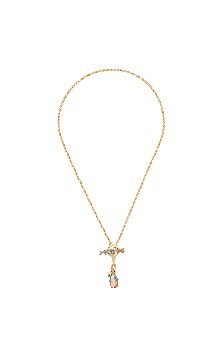 Fable England x Peter Rabbit Forget Me Not Toggle Necklace, Alternate, color, Gold