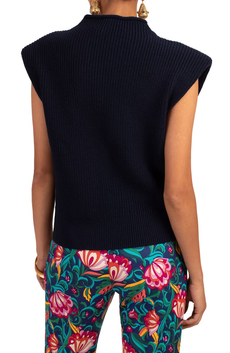 Trina Turk Judson Cap Sleeve Merino Wool Sweater, Alternate, color, Indigo