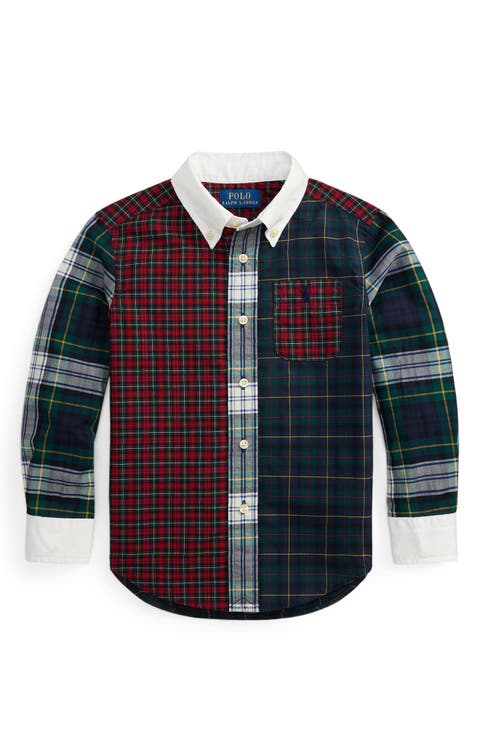 Long Sleeve Plaid Cotton Poplin Fun Shirt