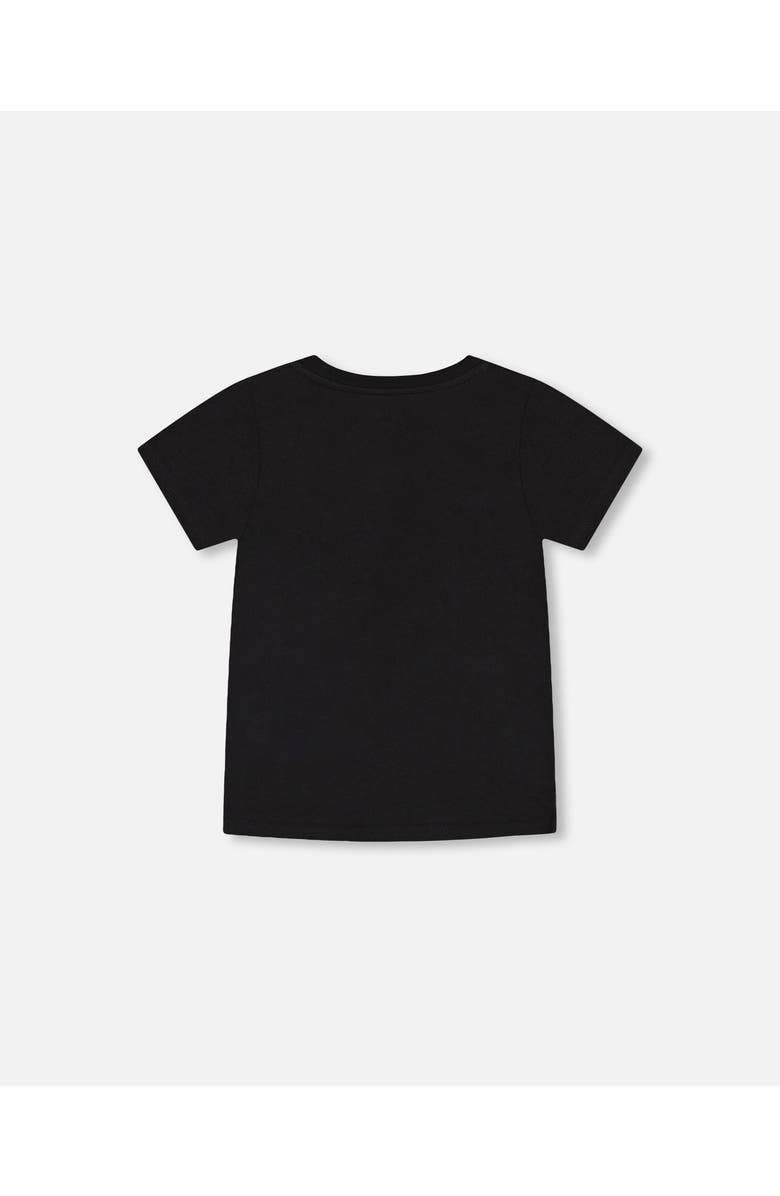 Deux par Deux Little Boy's T-Shirt Black Dinosaur Print, Alternate, color,