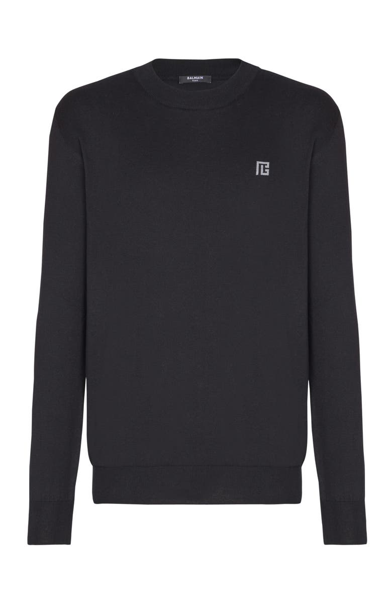 Balmain Fine silk and cotton jumper, Alternate, color, Black