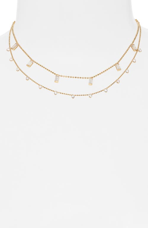 NADRI NADRI SHAKY CUBIC ZIRCONIA CHARM DOUBLE ROW NECKLACE 