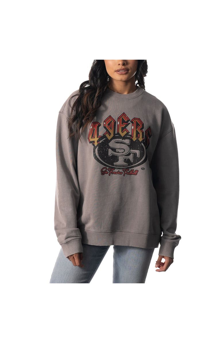 THE WILD COLLECTIVE Unisex The Wild Collective Gray San Francisco 49ers Distressed Pullover Sweatshirt, Alternate, color, Gray