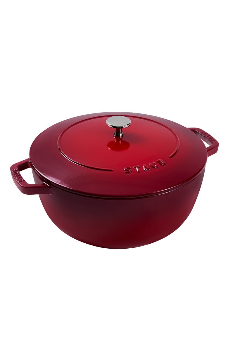 5-Quart Enameled Cast Iron Cocotte, Main, color, CHERRY