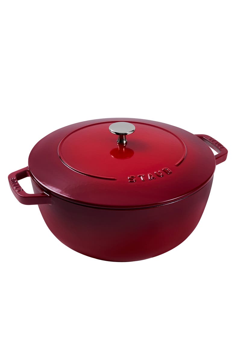 Staub 5-Quart Enameled Cast Iron Cocotte, Main, color, Cherry