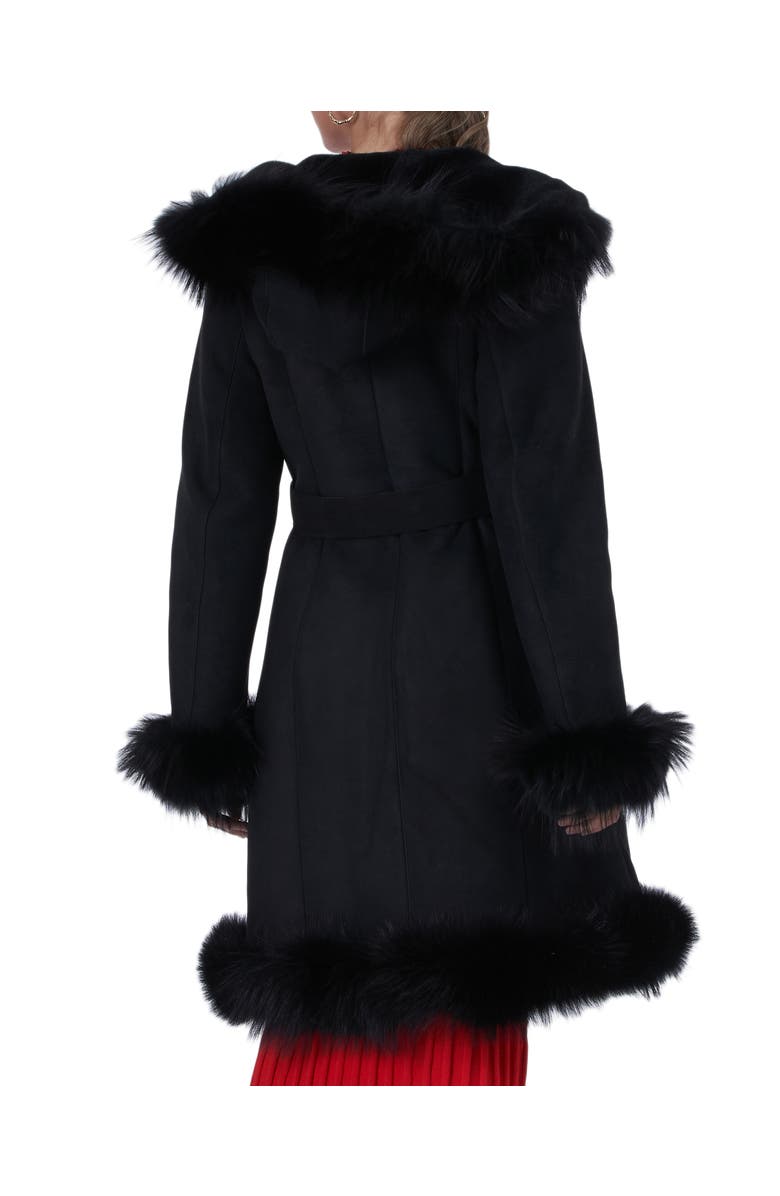 GORSKI Shearling Lamb Short Coat With Toscana Lamb Tuxedo Collar, Hood Trim, Cuffs & Bottom, Alternate, color, Black