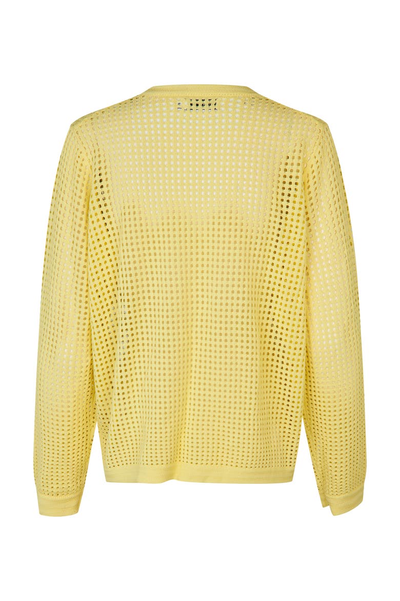 MaForavine Open Knit Sweater, Alternate, color, Lemonade