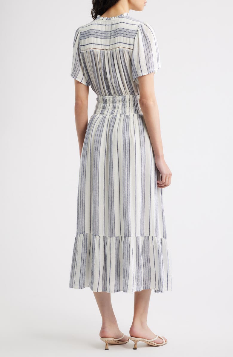 Rails Brent Stripe Smocked Waist Midi Dress, Alternate, color, Salino Stripe