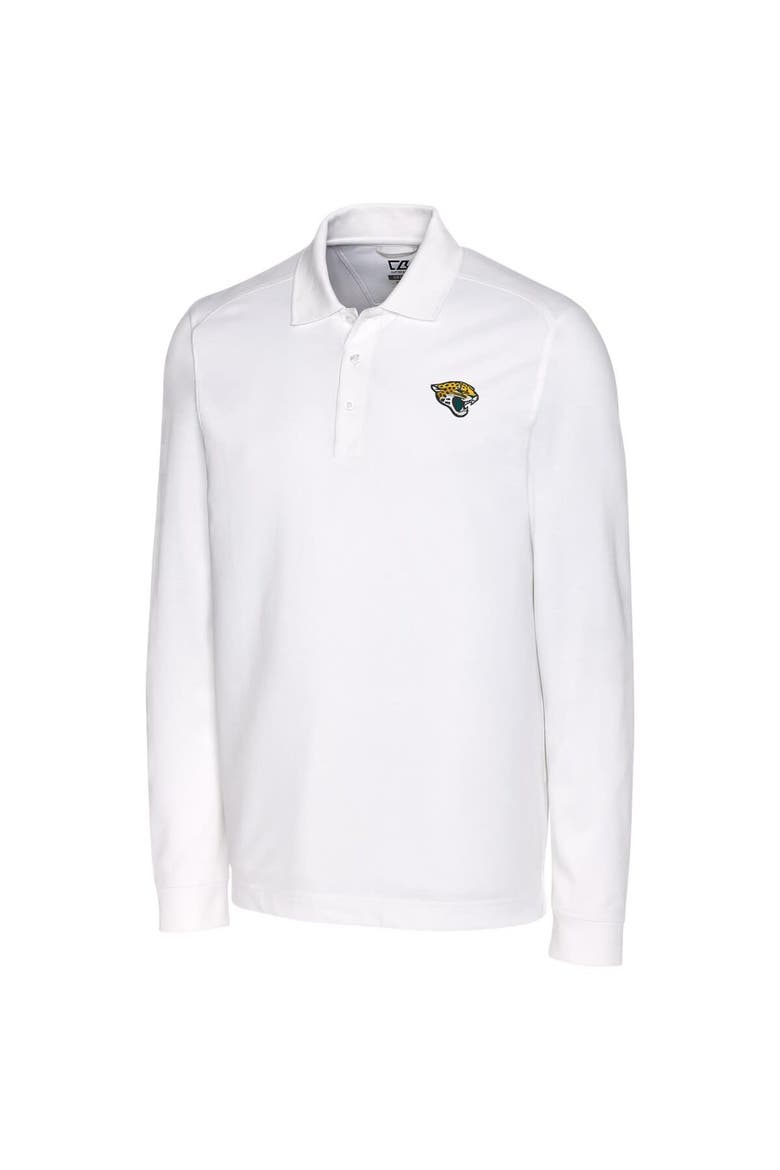Men's Cutter & Buck White Jacksonville Jaguars Big & Tall Advantage Long Sleeve Polo, Main, color, White