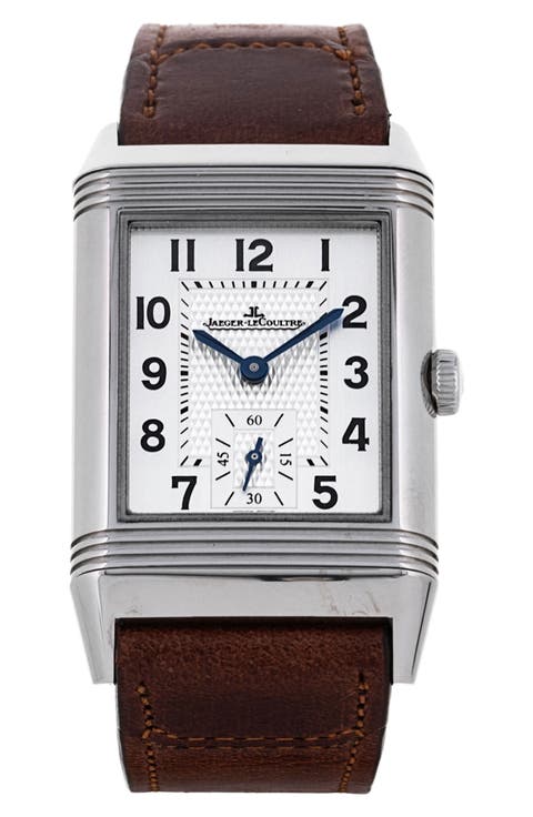 Jaeger-LeCoultre Preowned 2021 Reverso Classic Medium Duoface 2458420 Leather Strap Watch, 25.5mm