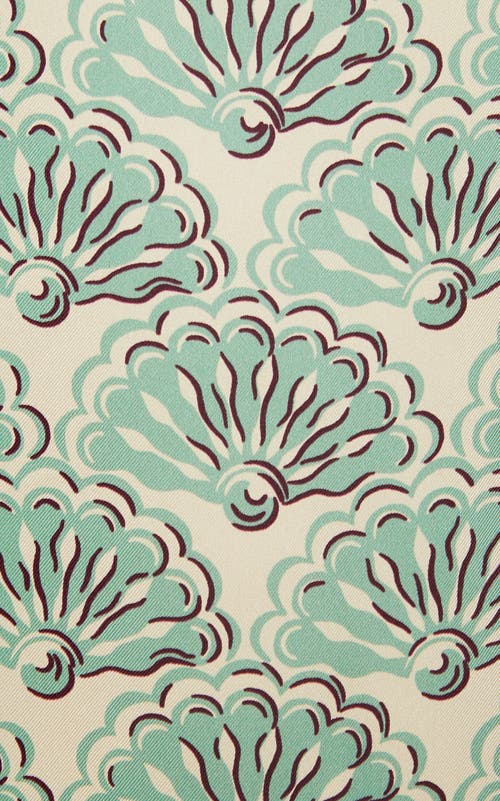 La Doublej Muumuu Printed Cotton Midi Dress In Fans Menta
