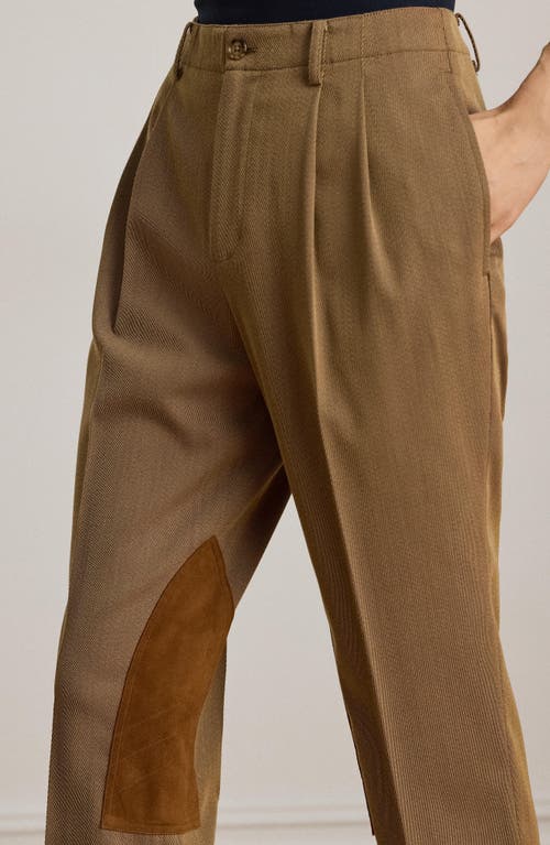 Ralph Lauren Lauren  Suede Trim Jodhpur Pants In Brown