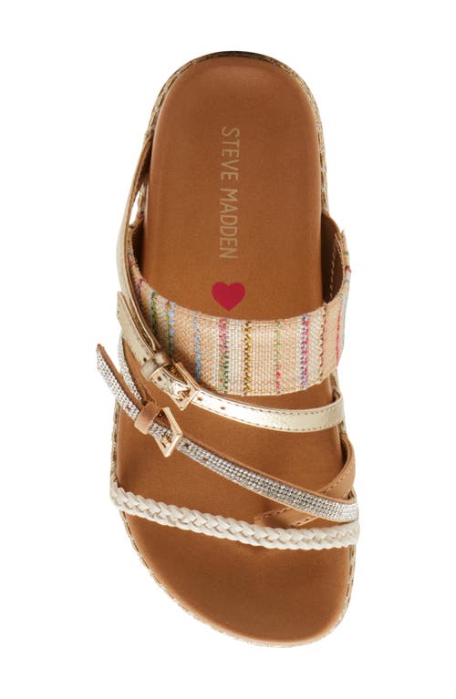Steve Madden Kids' Jtickle Espadrille Platform Slide Sandal In Natural