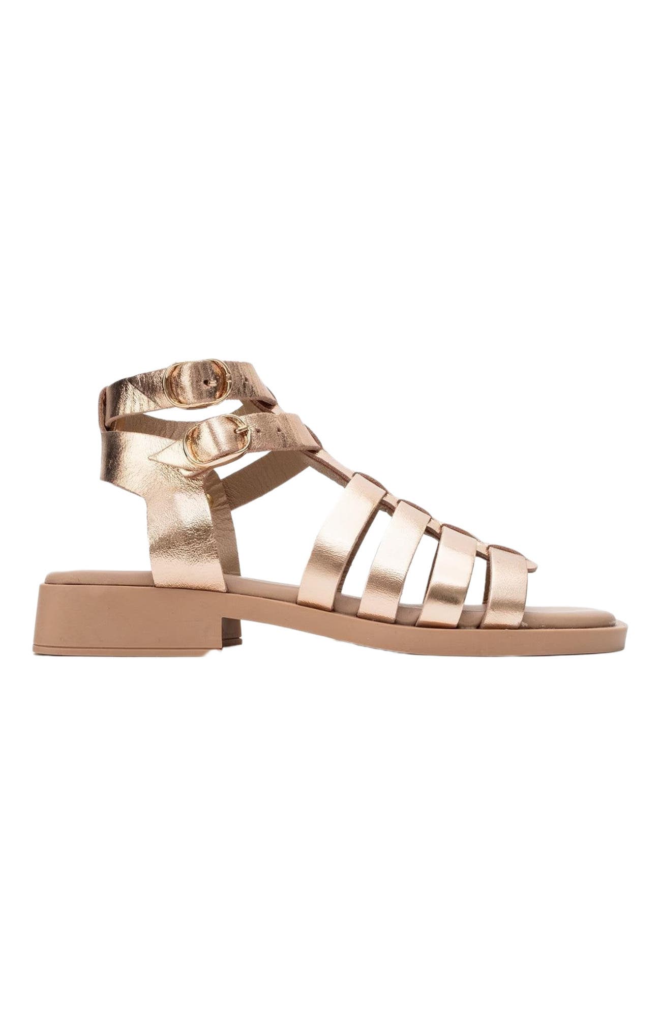 Forever & Always Shoes Frade Leather Sandal, Alternate, color, Rose Gold Leather