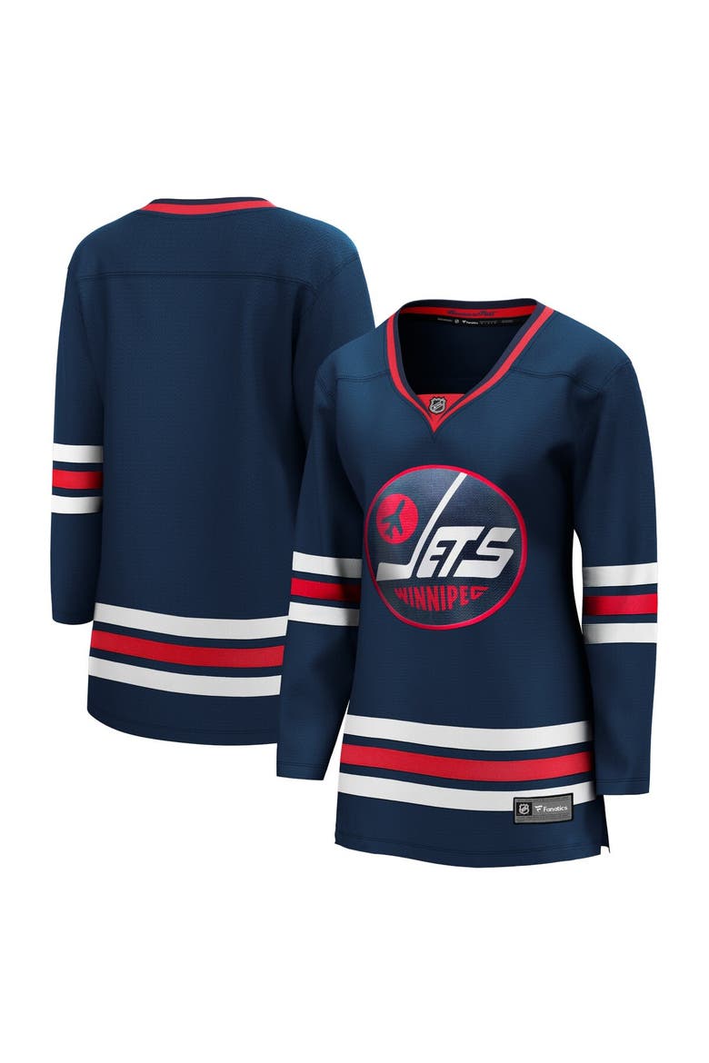 Women's Fanatics Branded Navy Winnipeg Jets Alternate Premier Breakaway Player Jersey, Main, color, Navy
