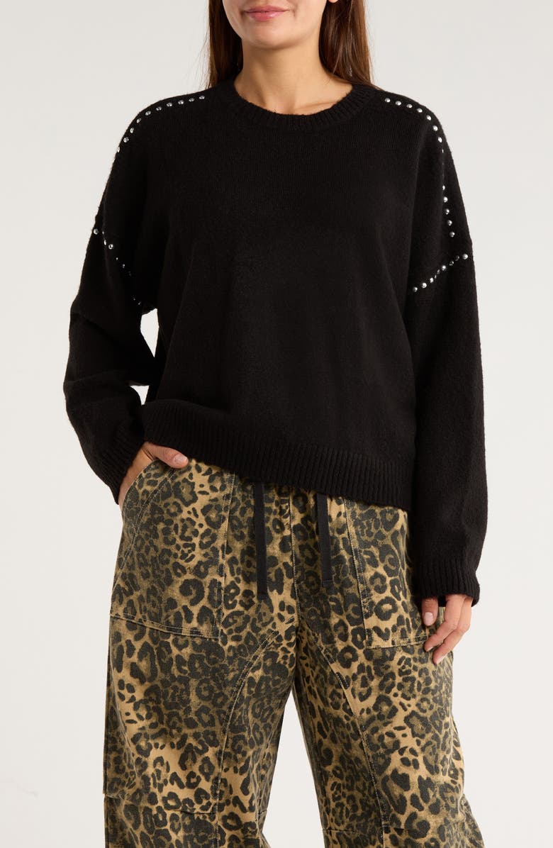 Vigoss Studded Shoulder Sweater, Main, color, 