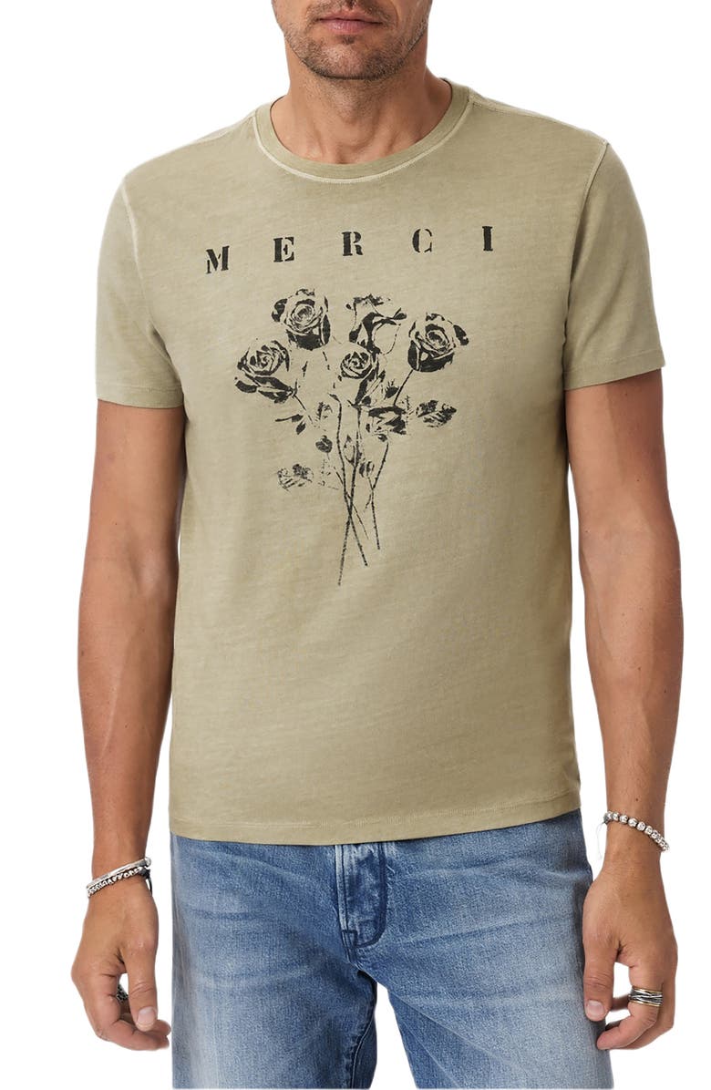 John Varvatos Merci Graphic T-Shirt, Main, color, Haze Grey