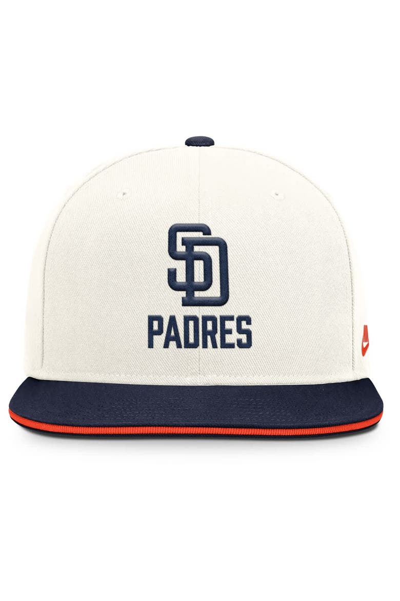 Men's Nike Cream/Navy San Diego Padres Cooperstown Pro Dri-FIT Snapback Hat, Alternate, color, Cream