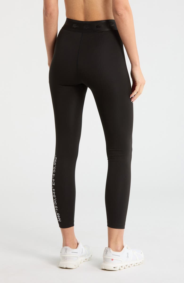 Lacoste Logo Leggings, Alternate, color, Black