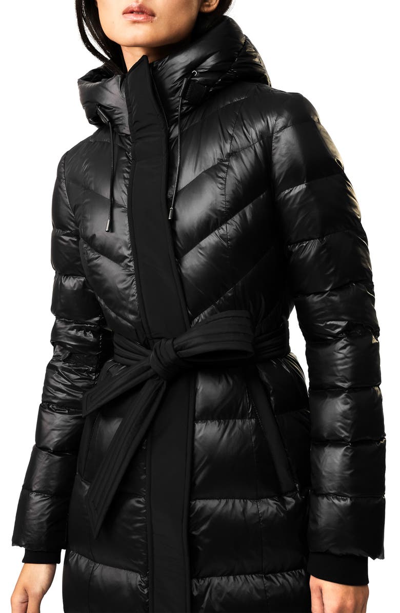 Mackage Calina Lustrous Water Repellent Down Coat, Alternate, color, Black