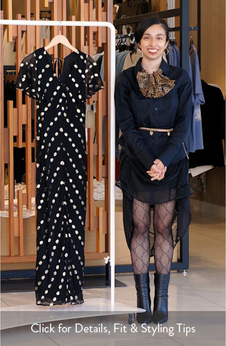 Metallic Dot Tie Back Maxi Dress, sales video thumbnail