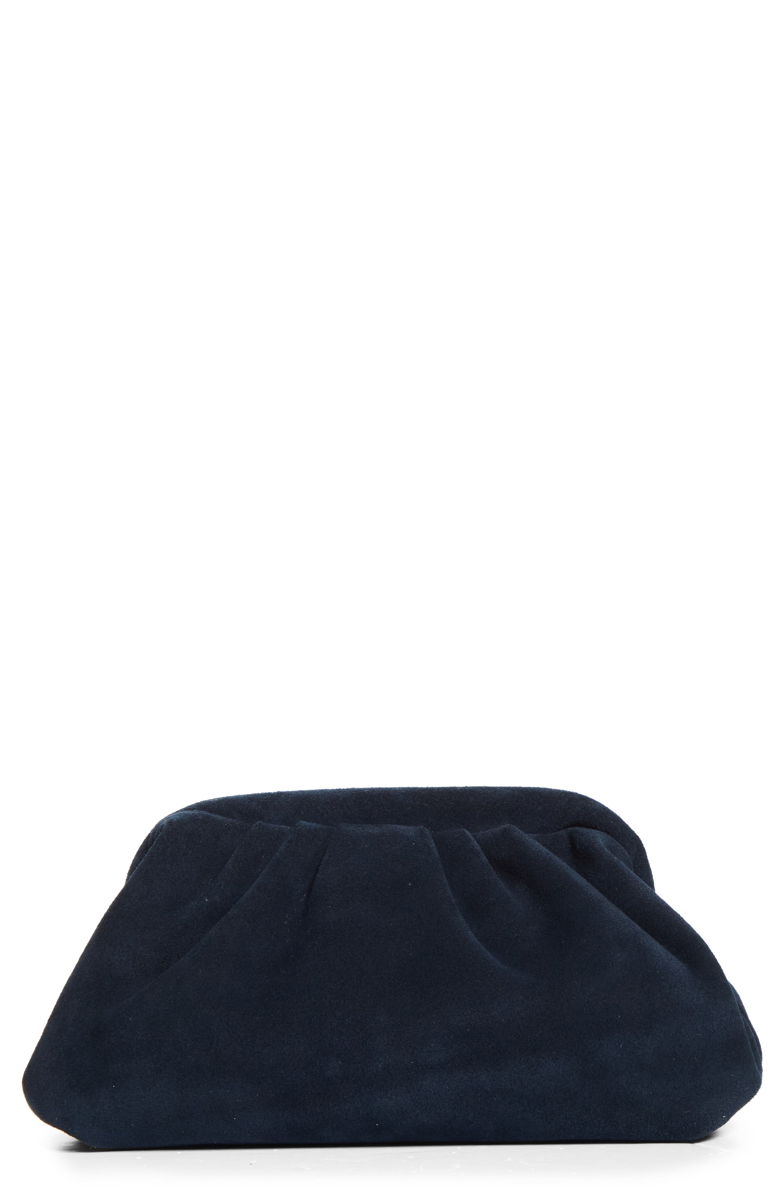 Mia Suede Frame Clutch, Main, color, TEAL