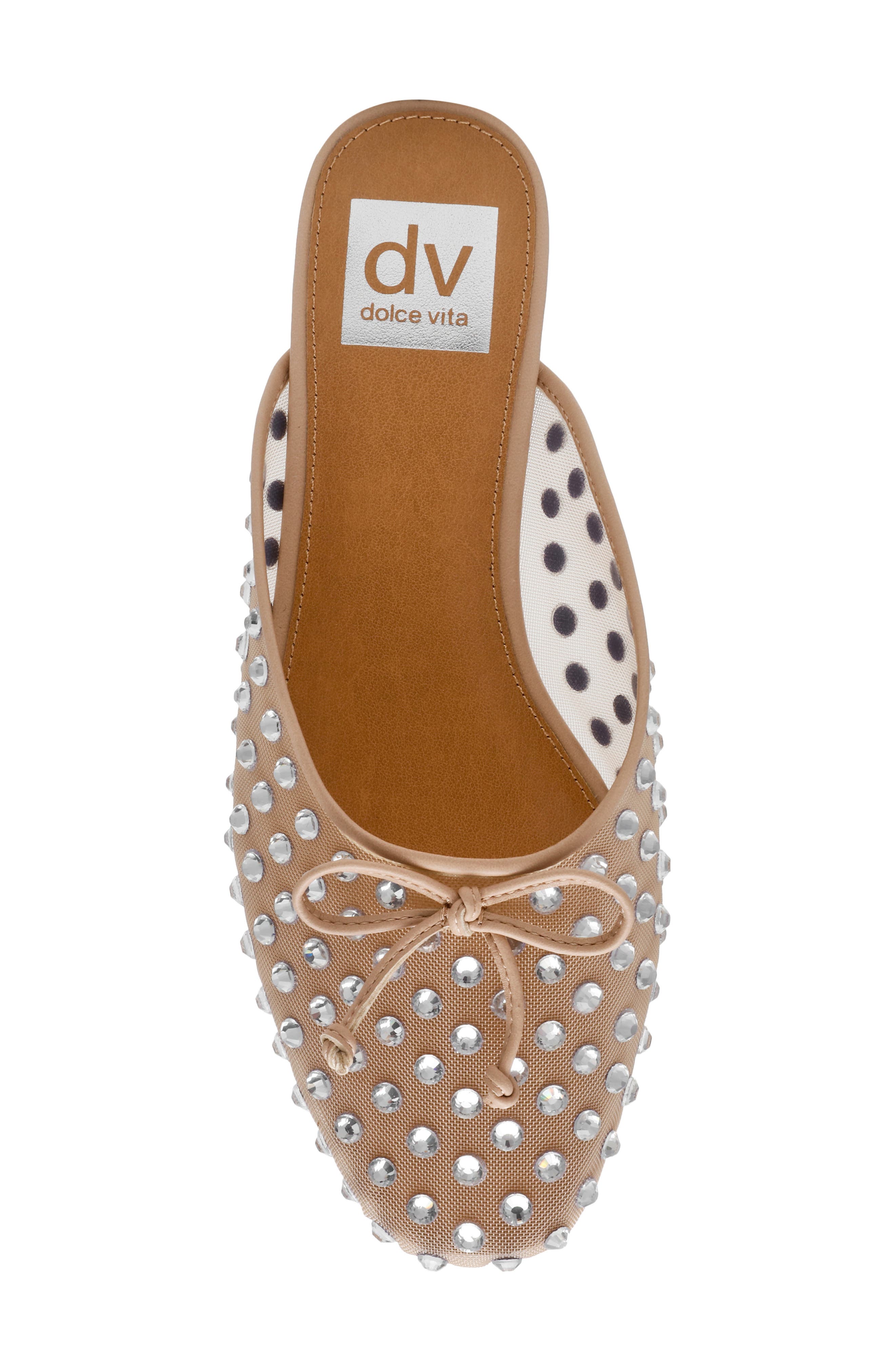 DV by Dolce Vita Misti Rhinestone Mesh Mule, Alternate, color, Nude Mesh