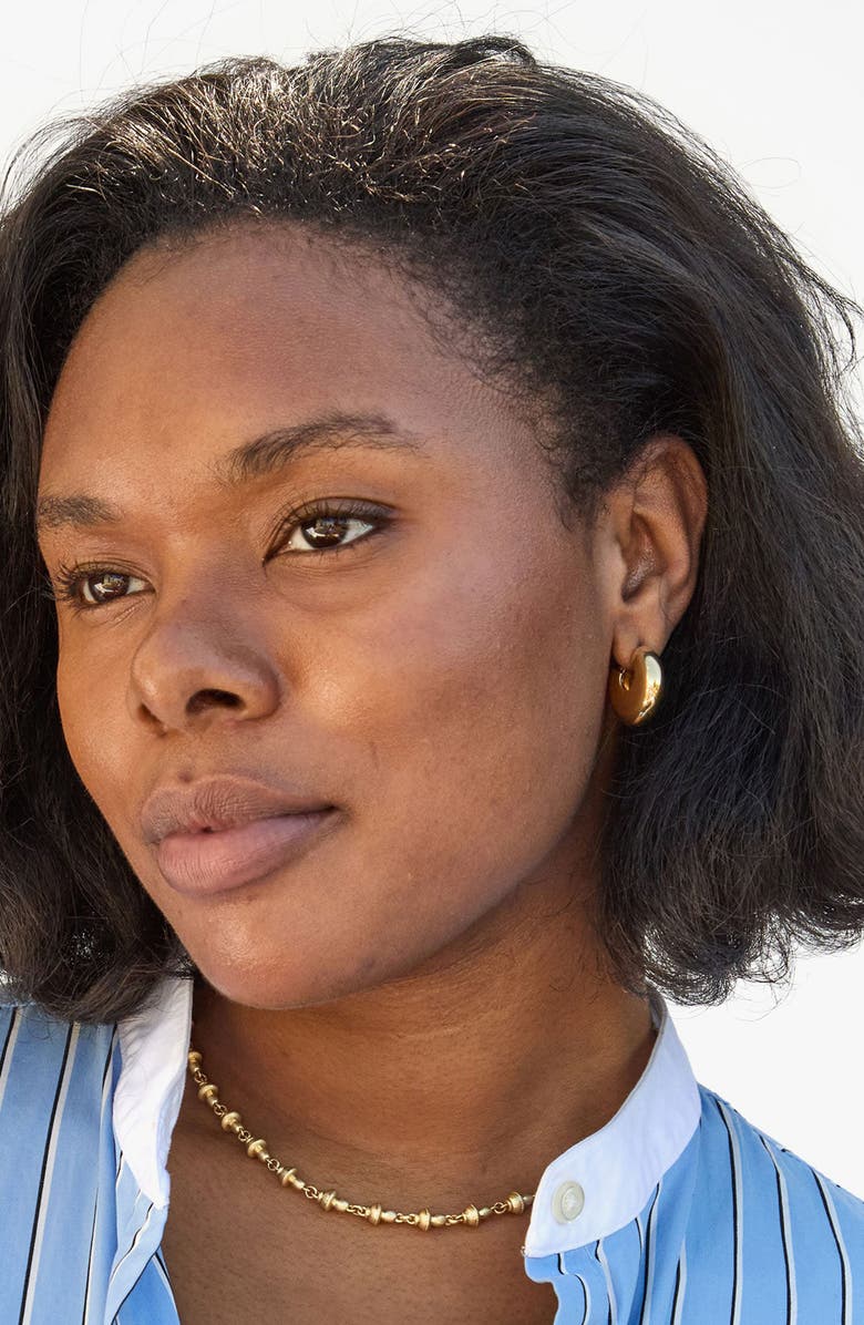 Clare V. Petit Mushroom Link Necklace, Alternate, color, Gold