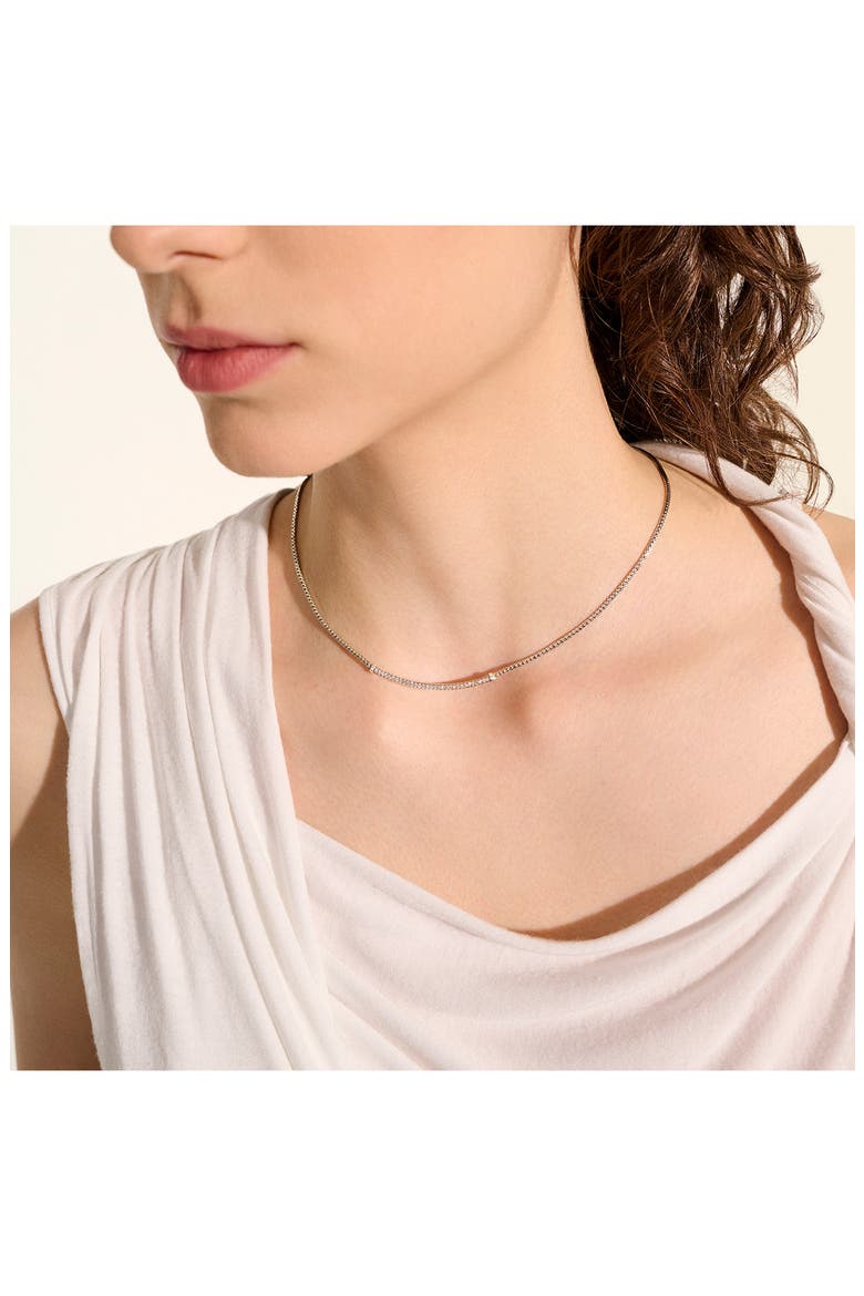 JH Essentials Pavé Necklace, Diamonds, 1.8mm, Alternate, color, SILVER/ DIAMONDS
